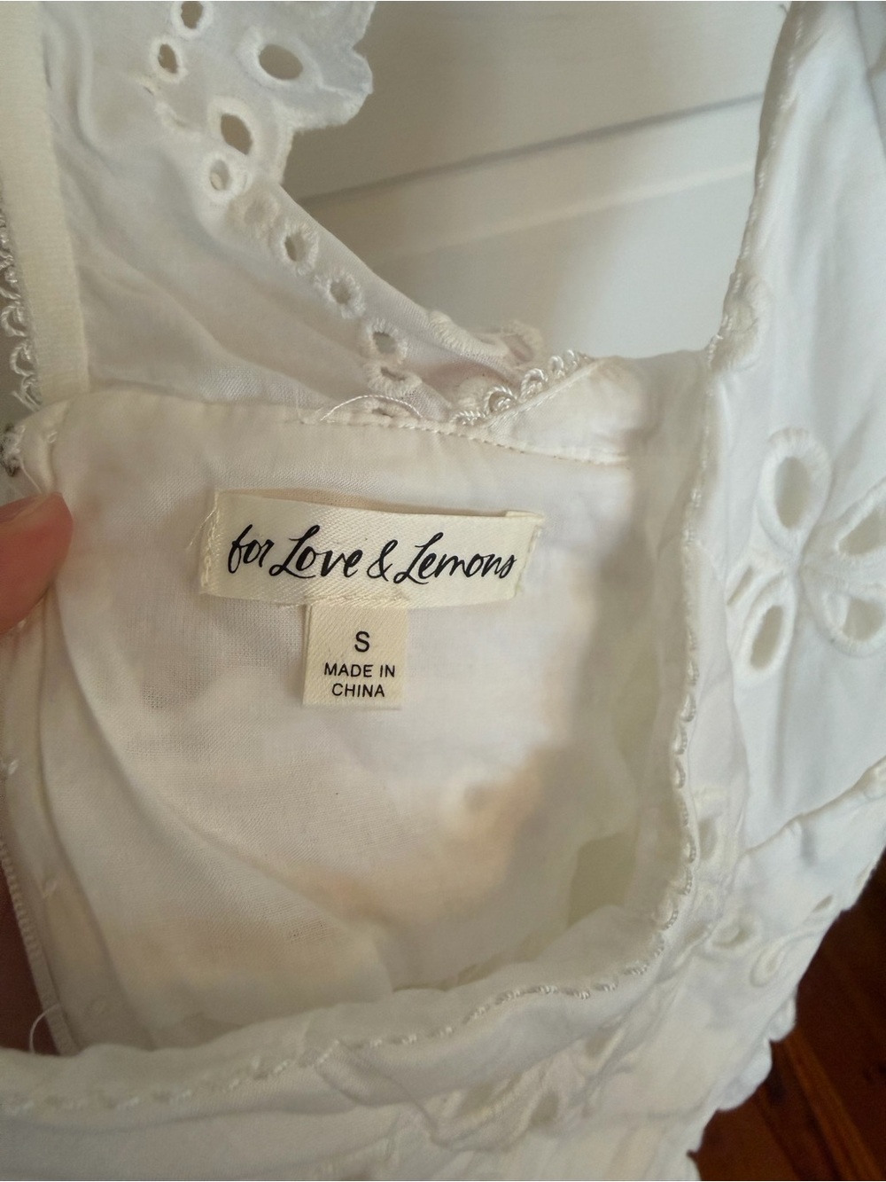 For Love & Lemons White Eyelet Tie-Strap Sundress - Picture 3 of 3